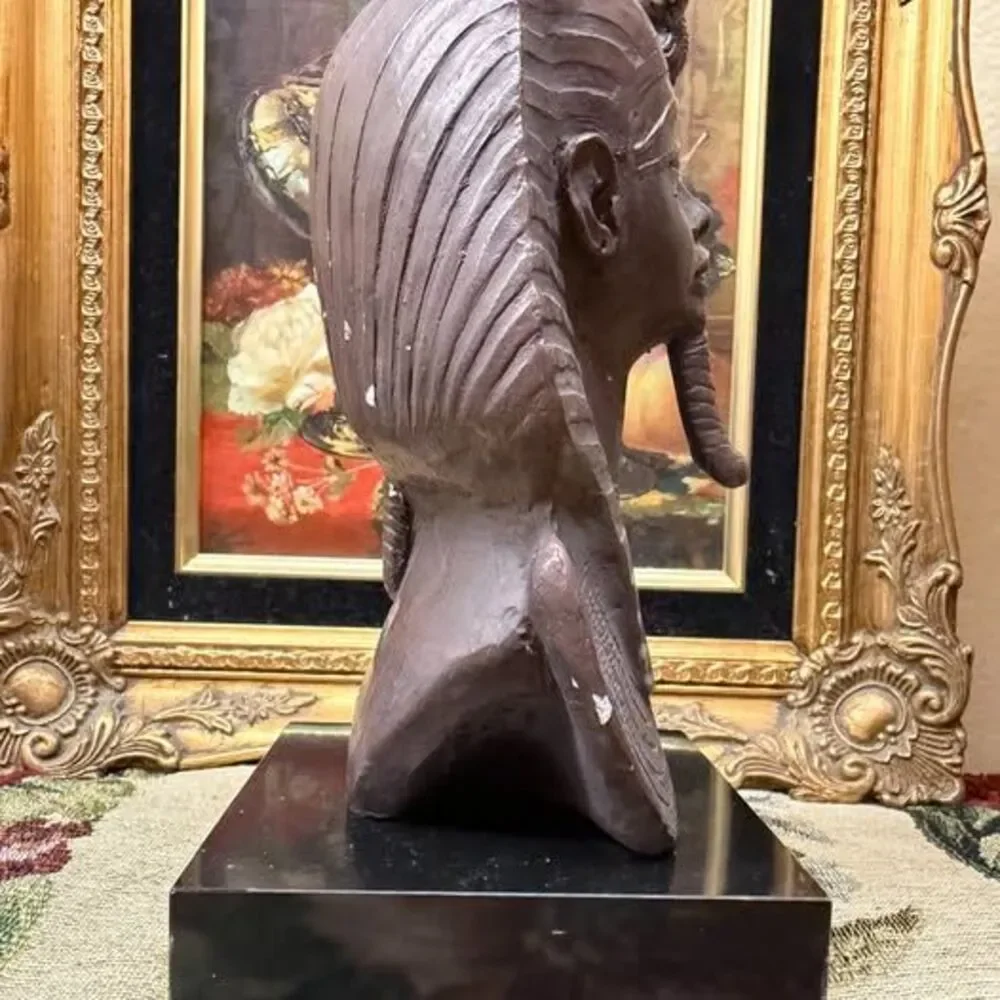 Vintage 1980 Austin Productions King Tut Bust Sculpture Egyptian Pharaoh Statue